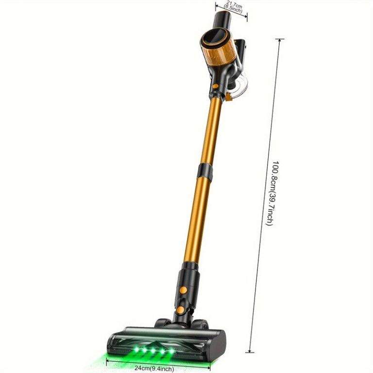 cordless vacuum cleaner, 55kpa powerful suction,8 in 1 powerful stick vacuum cleaner with anti tangle brush and upgraded green light, 2200mah. 45 minute run time rechargeable lightweight vacuum cleaner for hardwood floors, carpets and pet hair. Cordless stick vacuum with LED floor head