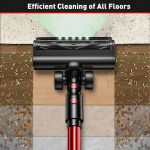 Vacuum head cleaning debris on multiple floor types