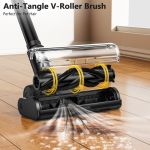 Anti-tangle vacuum brush removing pet hair