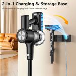 Wall-mounted cordless vacuum charging and storage base