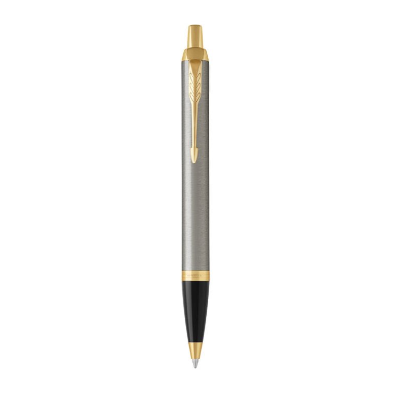 parker im brshmetal ball pen med blu Silver and gold luxury ballpoint pen