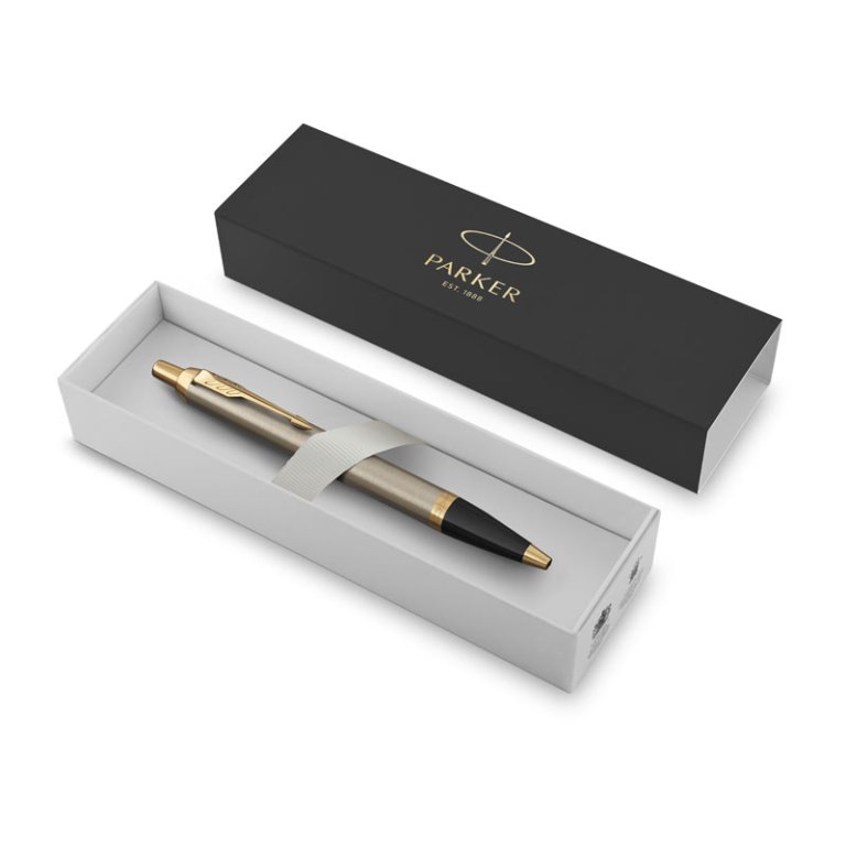 parker im brshmetal ball pen med blu Parker pen in presentation gift box