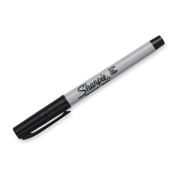 Black Sharpie ultra fine point permanent marker