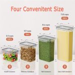 Four airtight food containers in varying sizes