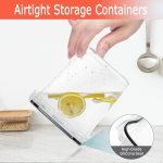 Airtight container holding water with lemon slices