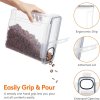 carla home airtight cereal storage containers bpa free food dispensers with pouring lids for pantry & kitchen (4 pack 2,5l) Clear cereal container with ergonomic grip pouring cereal