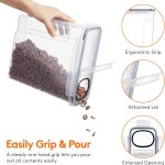 carla home airtight cereal storage containers bpa free food dispensers with pouring lids for pantry & kitchen (4 pack 2,5l) Clear cereal container with ergonomic grip pouring cereal