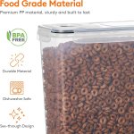 carla home airtight cereal storage containers bpa free food dispensers with pouring lids for pantry & kitchen (4 pack 2,5l) Clear BPA-free cereal storage container with lid