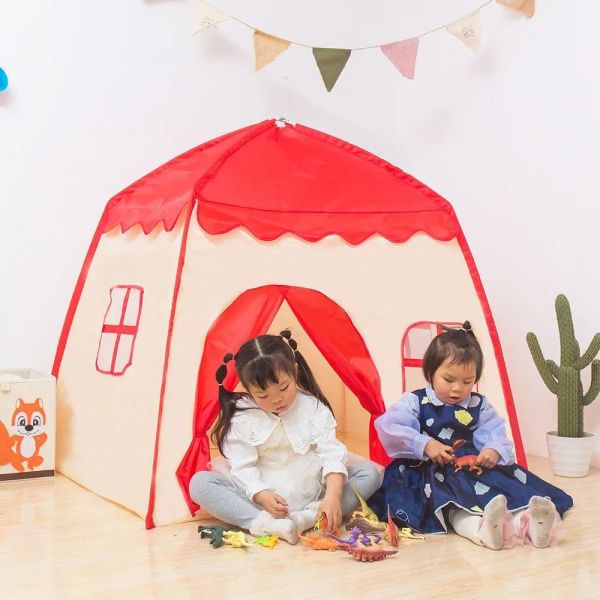 v178 62181 202508050845 00.jpg Two children playing with dinosaurs in tent