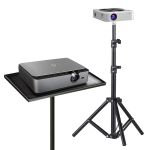 Modern projectors on table and tripod stand