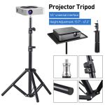 Adjustable projector tripod stand with mounting tray