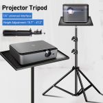 Adjustable projector tripod stand with mounting tray