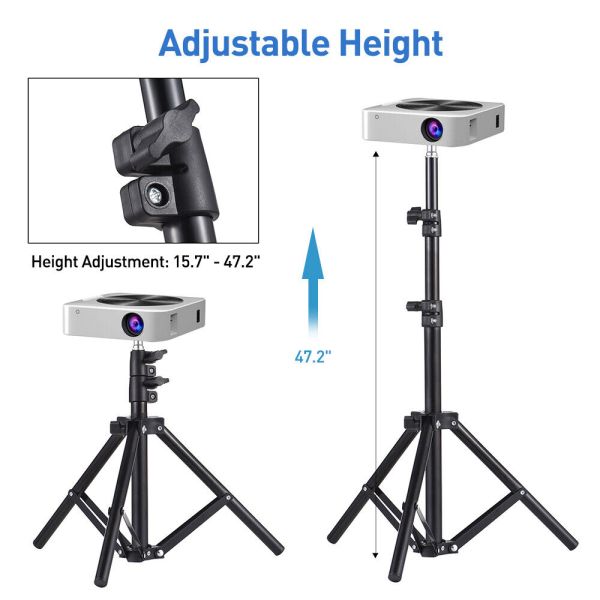Adjustable projector tripod stand with height range