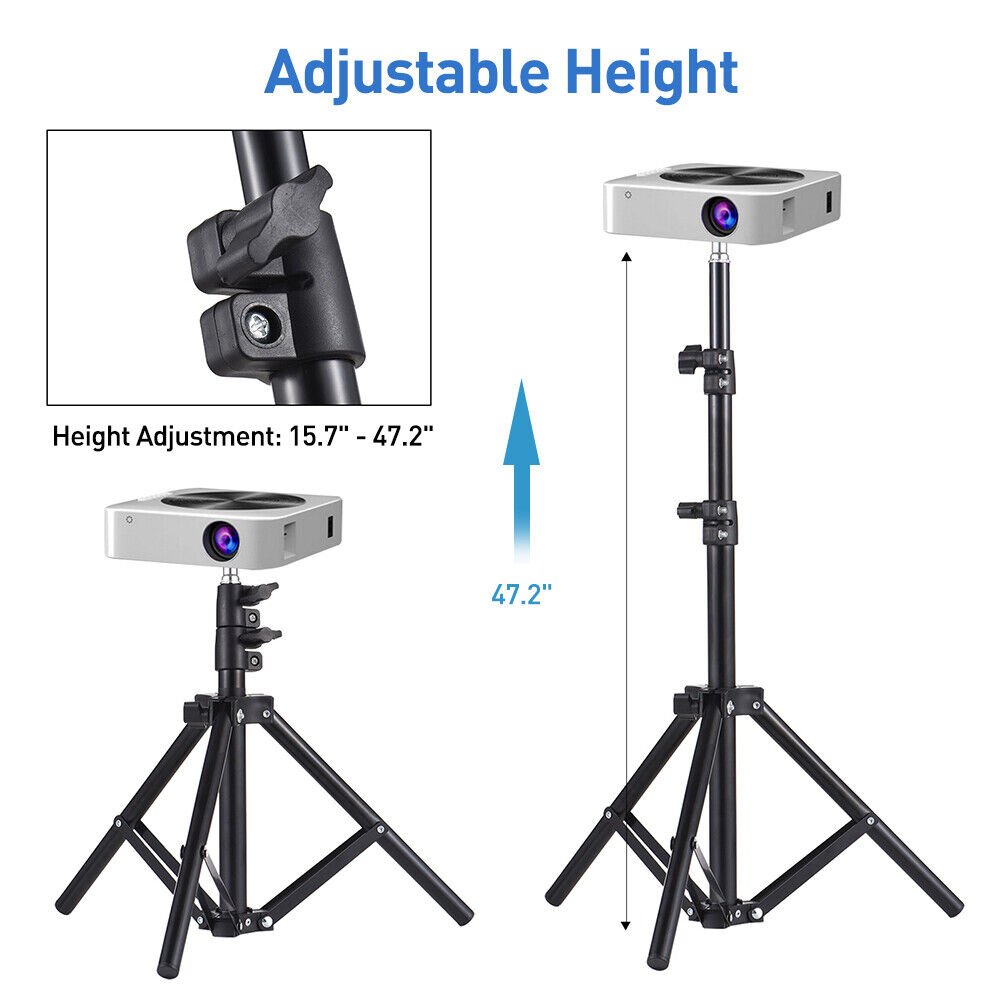 Adjustable projector tripod stand with height range