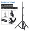 Adjustable black projector tripod stand with universal mount