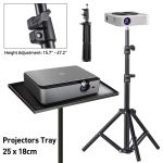 Adjustable projector stand with tray and tripod base