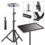 Adjustable projector tripod stand with mounting tray