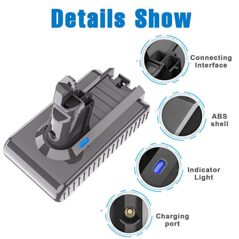 Vacuum battery charging dock with labelled features