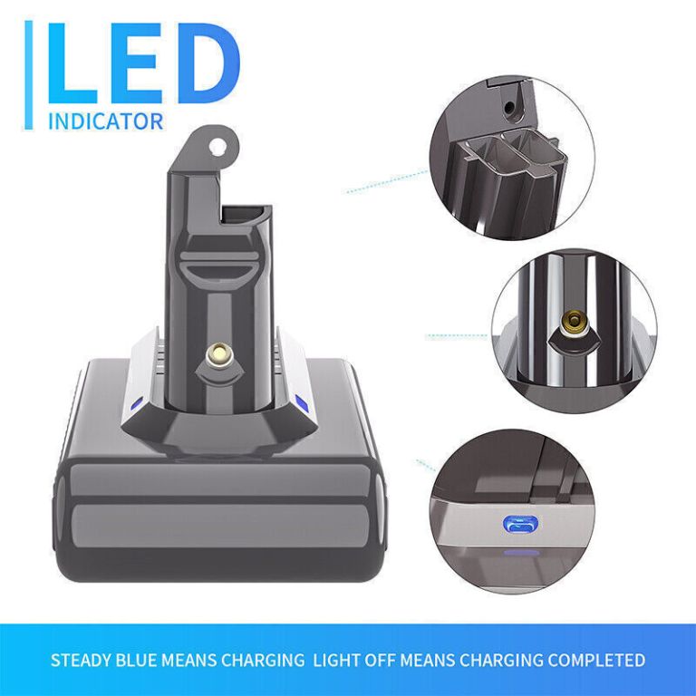 Battery pack with blue LED charging indicator