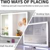 LED mirror wall-mounted and desktop placement options