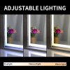 Mirror with adjustable daylight, natural and warm lighting