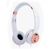 White and rose gold over-ear headphones
