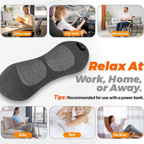 electric back massager triple fusion back massager traction lifting & heat au Portable massage cushion for chairs and car seats