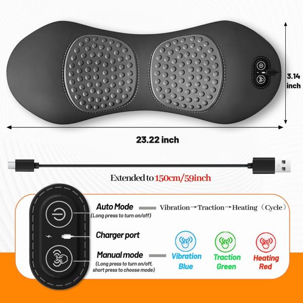 electric back massager triple fusion back massager traction lifting & heat au Electric foot massager pad with USB control