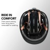 valk retro bike helmet, 56 61cm s, m, l universal dial fit system, charcoal Inside view of helmet with removable lining