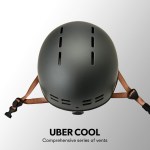 valk retro bike helmet, 56 61cm s, m, l universal dial fit system, charcoal Matte black helmet with multiple air vents