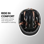 valk retro bike helmet, 56 61cm s, m, l universal dial fit system, jet black Interior of bike helmet with removable lining
