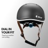 valk retro bike helmet, 56 61cm s, m, l universal dial fit system, jet black Black VALK bike helmet with adjustable dial fit