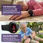 equipmed fall detection alarm watch/pendant with gps and sos emergency button, for seniors, location tracking, 2 way calling, iphone and android compatible Elderly people using smartwatch with fall detection SOS