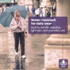 equipmed fall detection alarm watch/pendant with gps and sos emergency button, for seniors, location tracking, 2 way calling, iphone and android compatible Woman walking in rain with umbrella, water-resistant feature