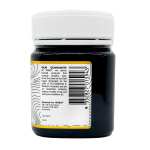 Dark glass jar with white lid and label