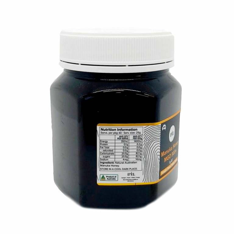 Jar of Australian Manuka honey with white lid