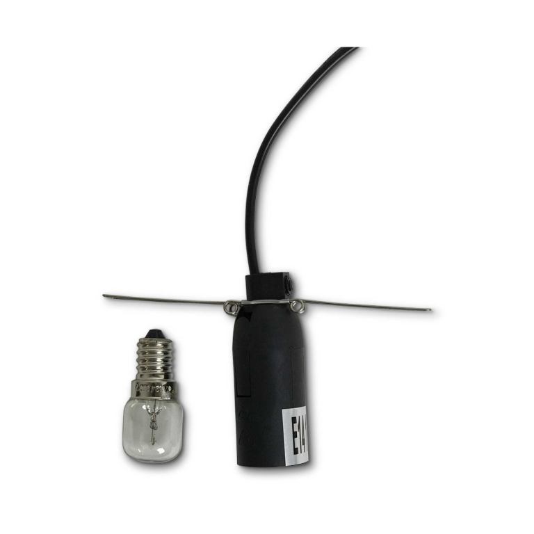 Small light bulb and black lamp holder