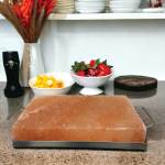 Himalayan salt block on kitchen counter