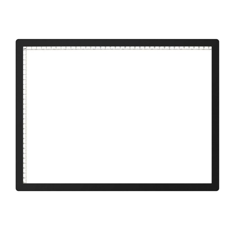 Drawing board with centimetre rulers on edges