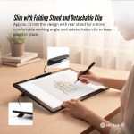 Slim drawing light pad with folding stand