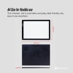 A4 LED light pad with dimensions displayed