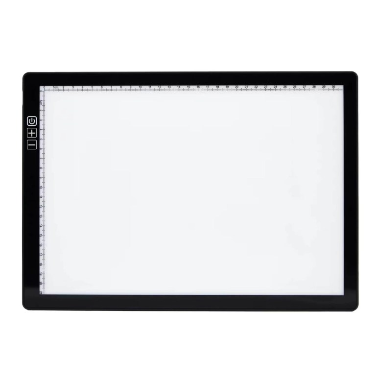 LED light pad with ruler markings