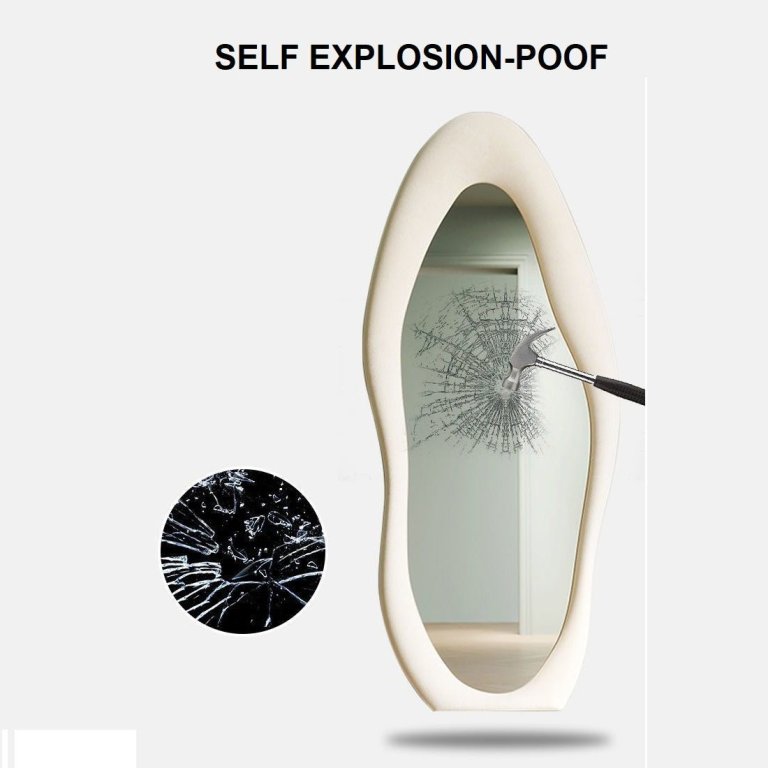 Hammer striking explosion-proof oval standing mirror