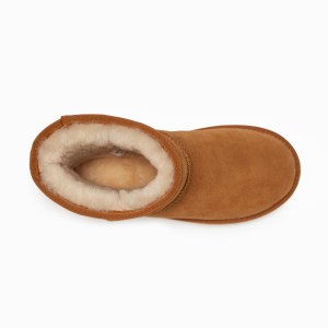 ugg boots genuine australian sheepskin unisex short classic suede (chestnut, eu43) Tan suede sheepskin ankle boot with lining