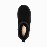 Black suede ankle boot with shearling lining
