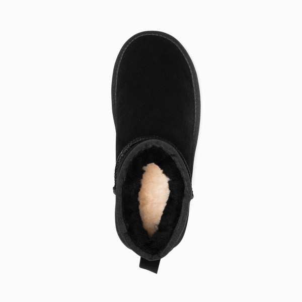 ugg boots genuine australian sheepskin unisex mini classic suede (black, eu42) Black suede ankle boot with shearling lining