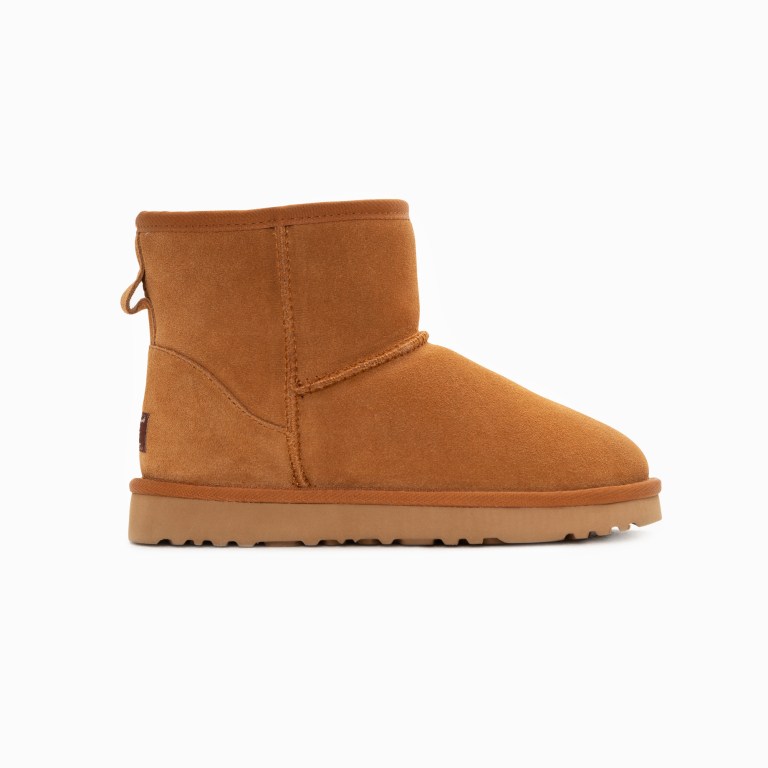 ugg boots genuine australian sheepskin unisex mini classic suede (chestnut, eu39) Tan suede ankle boot with flat sole