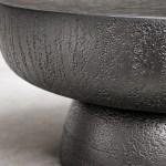 Close-up of textured black ceramic bowl