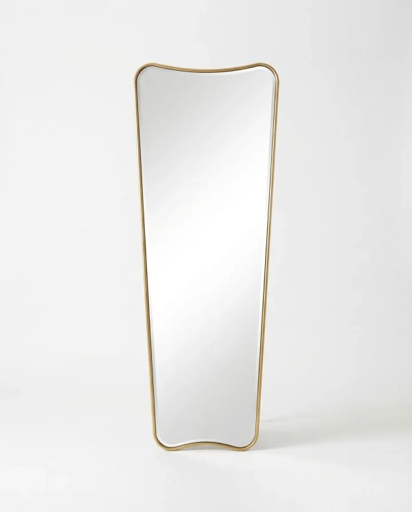 Tall gold-framed wavy full-length mirror