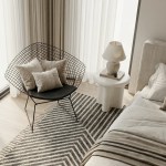 v355 ia st san ivo 00.webp Minimalist living room with wire chair and rug